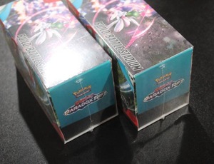lot 98 image: Pokemon Scarlet & Violet Paradox Rift Factory Sealed Stadium Box Lot  2 Boxes  22 Packs & 4 Promo Cards
