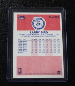 lot 128 image: 1986-87 Fleer Larry Bird #9 Corner Crease