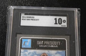 lot 143 image: 2016 Donruss Dak Prescott #362 Rookie Card SGC 10