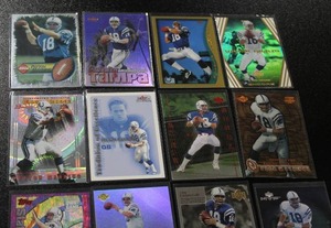 lot 158 image: Peyton Manning Football Card Lot  15 Cards w (1) Rookie Card
