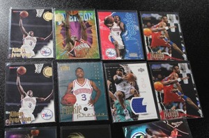 lot 162 image: Allen Iverson Basketball Card Lot  13 Cards w (8) Rookies (1) Relic