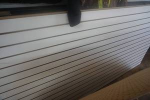 lot 283 image: 2 - 4 x 8 Sheets Display Board Peg Board and Slot Board For Retail Hooks