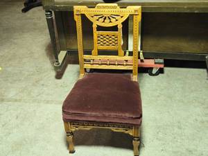 lot 24 image: Professionally Refinished East Lake Era Victorian Side Chair with Intricate Detailing