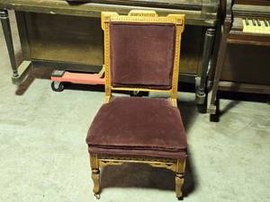 lot 25 image: Professionally Refinished East Lake Era Carved Wood Side Chair