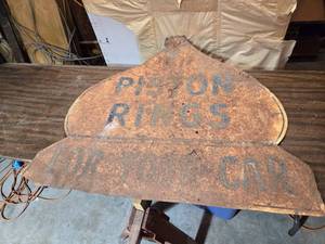 lot 53 image: Vintage Piston Rings Advertising Sign - For Your Car