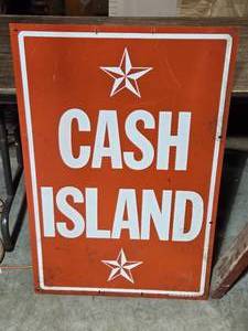 lot 67 image: 24 x 36 Vintage Cash Island Sign