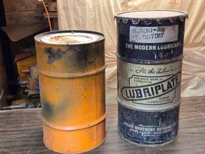 lot 71 image: Vintage Lubriplate Super-Lubrication Barrell and Another Barrell