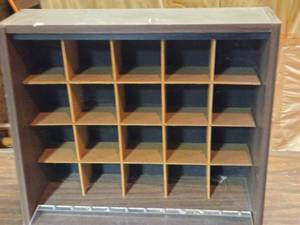 lot 76 image: 21 x 25 Display Cabinet with Small Cubbies