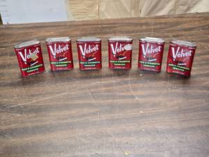 lot 107 image: 6 Empty Vintage Velvet Tobacco Cans