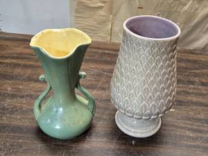 lot 150 image: Redwing Flower Vase with Chip and Other Flower Vase