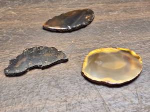 lot 179 image: Lot of 3 Slices of Decorative Polished Stone