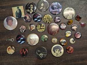 lot 187 image: Large Lot of Band, Musician and Other Pins - 80s Era