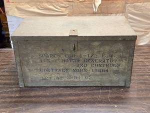 lot 211 image: 24x12x12 Steel Chest with 2 Compartments Inside
