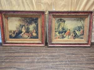 lot 245 image: Pair of Antique Framed Genre Scene Prints
