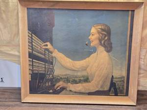 lot 253 image: Richard Brown ATT Telephone Operator Litho - Some Scratches Please see Pics
