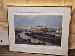 lot 255 image: Fort Snelling Watercolor Print by John Casper Wild 1844