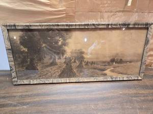 lot 260 image: Vintage Field and Creek Litho or Etching Copyright 1909