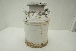 lot 176 image: Metal milk can, 21 tall