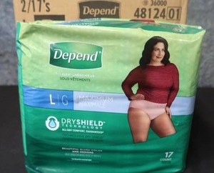 BOX OF 2 DEPENDS UNDERWEAR