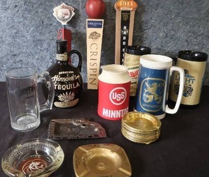 VINTAGE BAR WARE AND BEER PULLS