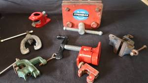 ASSORTED CLAMPS WOOD AND PIPE