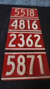 SET OF 4 FIRE NUMBERS