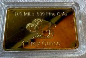 I TROY OUNCE OF GOLD - 100 MILLS .999 FINE GOLD.   NOT SOLID GOLDGOLD PLATED