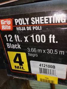 lot 707 image: Grip Rite 4 Mil Poly Sheeting.