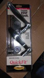 lot 861 image: Larson Quickfit Lockset, Brushed Nickel.