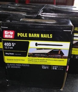 lot 883 image: Grip Rite Pole Barn Nails 40D (7 Boxes)