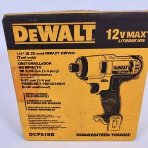 lot 4 image: DeWalt DCF815B 14 Impact Driver 12v NEW