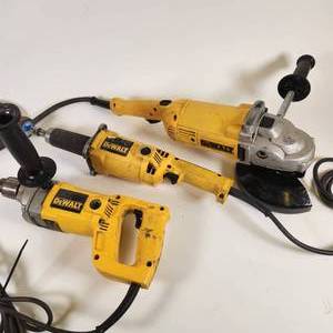 lot 11 image: Lot Of 3 DeWalt Heavy Duty Corded Tools