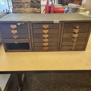 lot 59 image: Lot of 3 Parts Cabinets With Parts