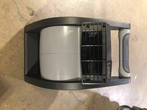 Lasko 11.2 in. 3 Speeds Blower Fan in Gray with Carry Handle, Circuit Breaker, Power Outlets, High Velocity Utility Pivoting Customer Returns See Pictures
