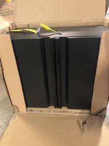 Husky Heavy Duty Welded 20-Gauge Steel Wall Mounted Garage Cabinet in Black (28 in. W x 22 in. H x 14 in. D) Customer Returns See Pictures