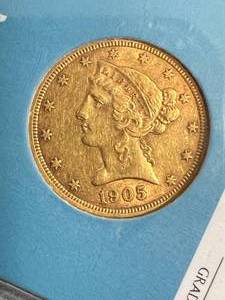 1905 US $5 GOLD LIBERTY