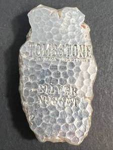5 TROY OZ .999 FINE SILVER TOMBSTONE NUGGET
