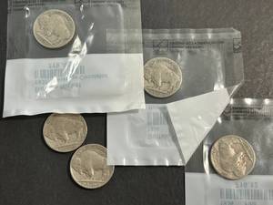 GROUP OF 5 US BUFFALO NICKELS