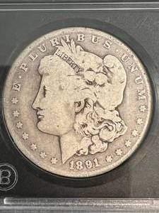 1891-O US MORGAN SILVER DOLLAR SLABBED
