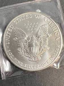 1990 AMERICAN SILVER EAGLE 1 TROY OZ .999 FINE SILVER