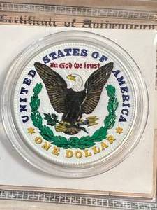 1921 US MORGAN SILVER DOLLAR IN COLOR