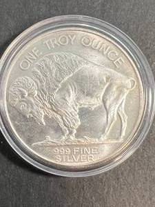1 TROY OZ .999 FINE SILVER BUFFALO INDIAN ROUND IN AIRTITE