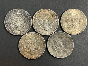 5 US 1964 KENNEDY HALF DOLLARS