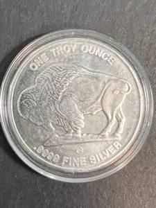 1 TROY OZ .999 FINE SILVER BUFFALO INDIAN ROUND IN AIRTITE