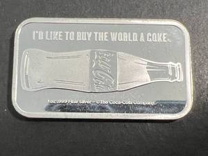 1 TROY OZ .999 FINE SILVER COCA COLA BAR
