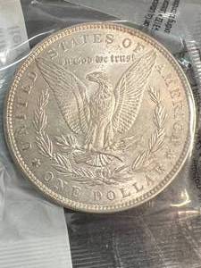 1886 US MORGAN SILVER DOLLAR AU