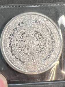 1 TROY OZ .999 FINE SILVER AZTEC ROUND
