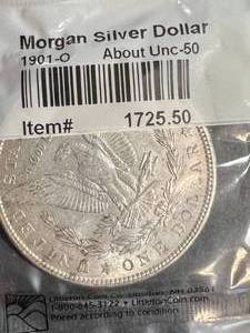 1901-O US MORGAN SILVER DOLLAR AU