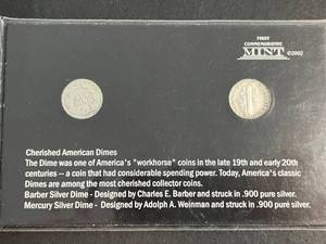 CHERISHED AMERICAN DIMES 2 COIN SET