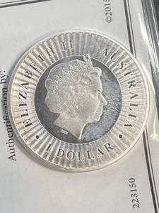 2016 AUSTRALIAN KANGAROO 1 TROY OZ .9999 FINE SILVER WITH CERTIFICATE